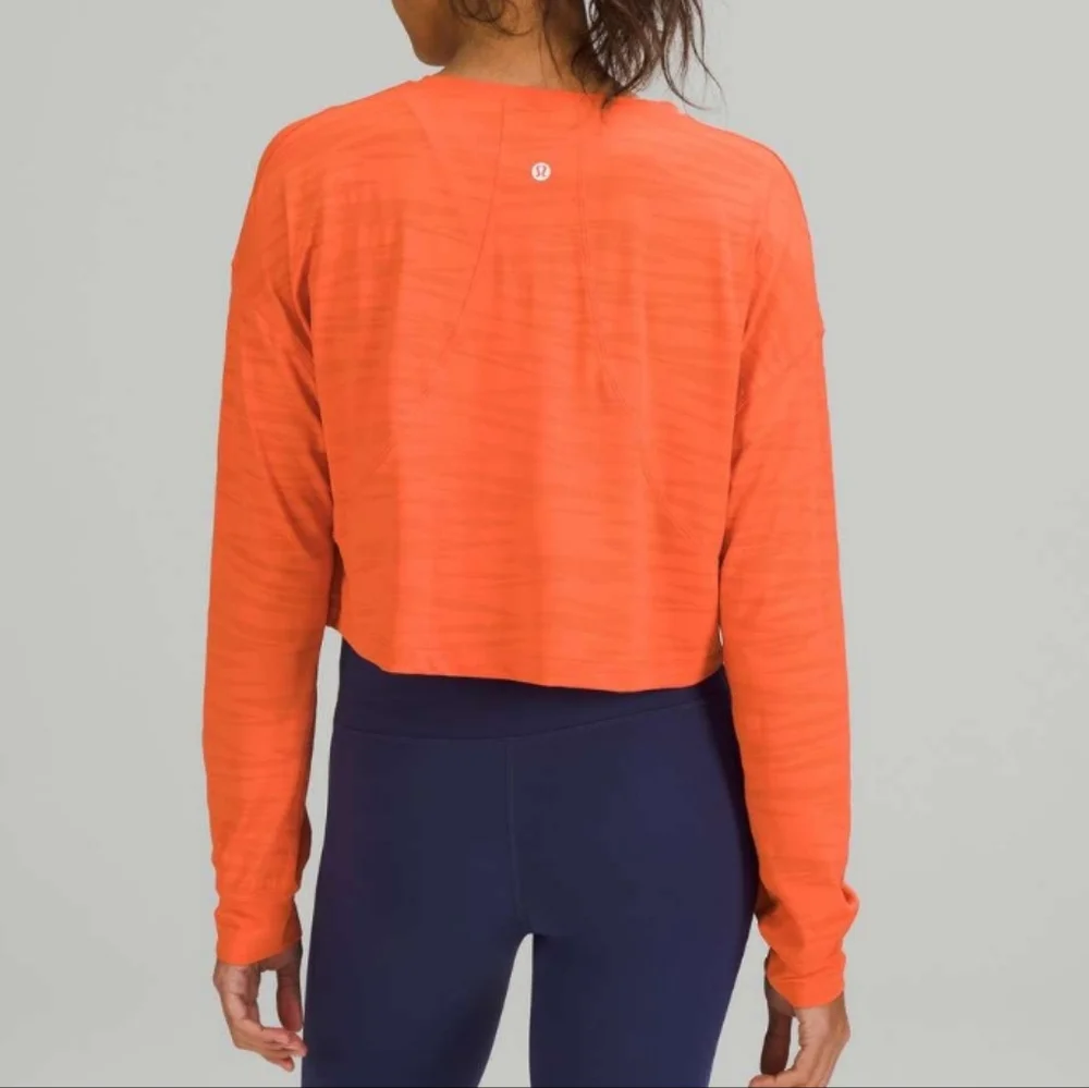 Lululemon Muscle Long Sleeve Shirt *Tiger Mesh Size 10 Warm Coral